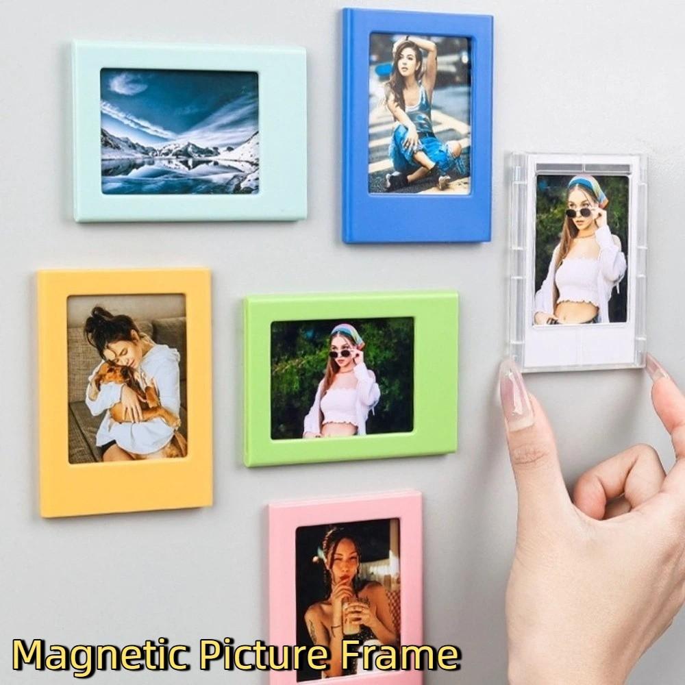 4PCS 3 Inches Magnetic Picture Frame Double Sided Photo Frames Fridge Picture Frame  Kitchen Decor