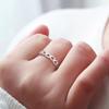 925 Silver Heart Hollow Opening Rings Fine Small Fresh Fashion Simple Love Jewelry R033