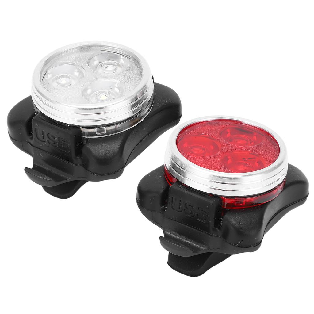 2 Pcs Mountain Bike Headlight and Tail Light Waterproof Lightweight Full Enclosure Design Cycling Warning Equipment