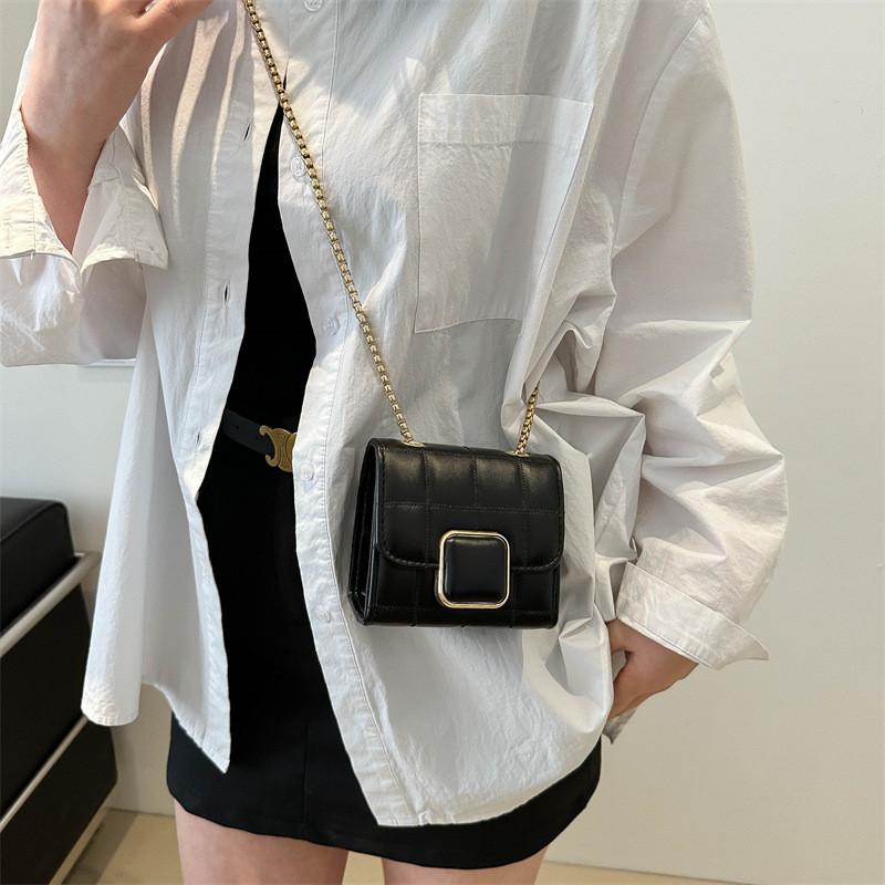 2024 New Fashion Simple Texture Casual Shoulder Bag Women Chain Small Square Bag Korean Version Street Trend