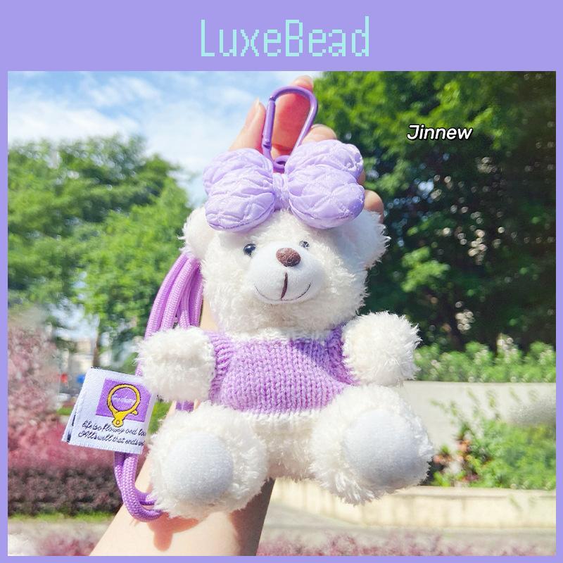 Delightful And Playful Bowknot Plush Bear Keychain Soft And Cuddly Gift Accessory