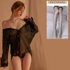 Sexy Dessous sexy Chiffon transparente Robe reine Begierde freies weißes Hemd Sekretärinnenuniform Bett-Tease Damenpyjama
