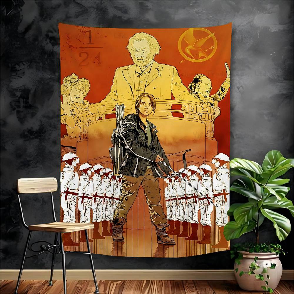 Die Tribute von Panem Cartoon Wandteppich Hippie Blume Wandteppiche Schlafsaal Dekor Kunst Heimdekor