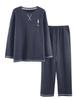 eleitchtee Long Sleeve Top and Bottom and Plus Loose and Made of Cotton Dark Men's Pajamas, Set, Spring, Summer, Autumn, Loungewear, Sizes,