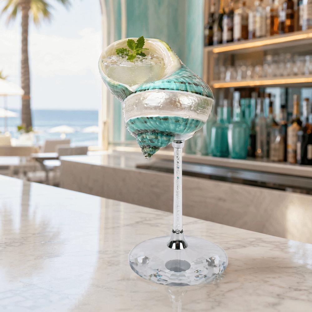 Glass Base Cocktail Drinks Cup Natural Shell Creative Wine Glass Creative Conch Shell Goblet Bar