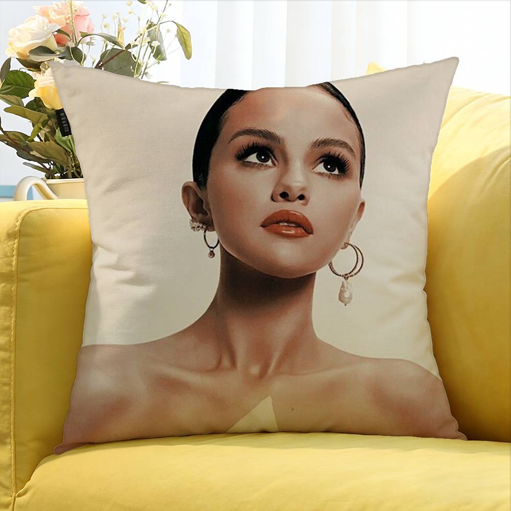 SSelena Gomez Singer Various Sizes Square Pillow Case For Car Home Bedchamber Decor