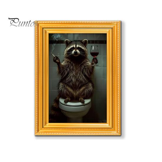 Decorative Refrigerator Magnets 1/5/6Pcs Drinking Animal Cat Magnet Vintage Wooden Frame with Fridge Home Kitchen Office Decoration Lover Gift