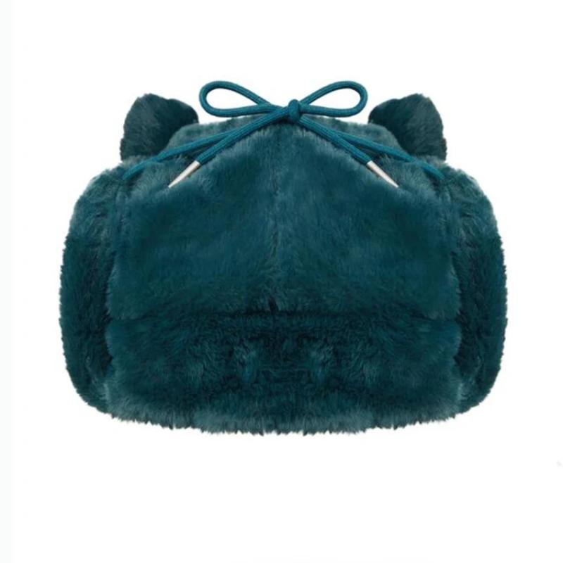 Fashionable Autumn and Winter Y2K Lake Blue Women's Ski Hat