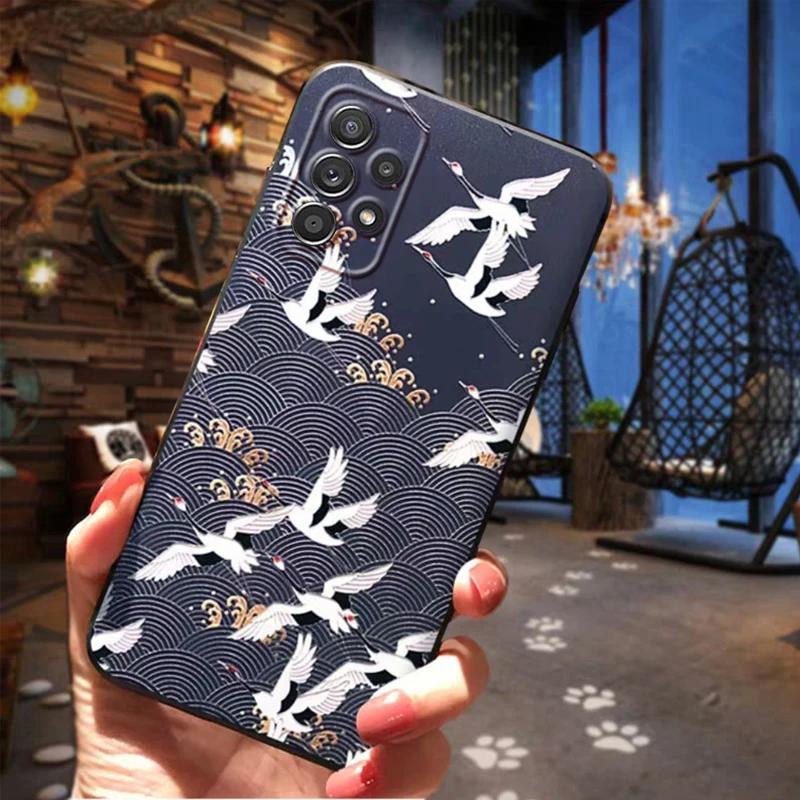 Para Funda Samsung Galaxy A53 A54 A52S A52 A51 A 54 53 52S 51 52 4G 5G Case 3D Crane Protection Soft Silicone Phone Cover Celular