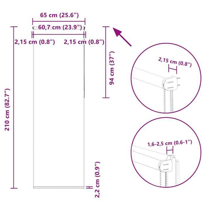 VidaXL Store enrouleur occultant largeur du tissu 60,7 cm polyester 4011173