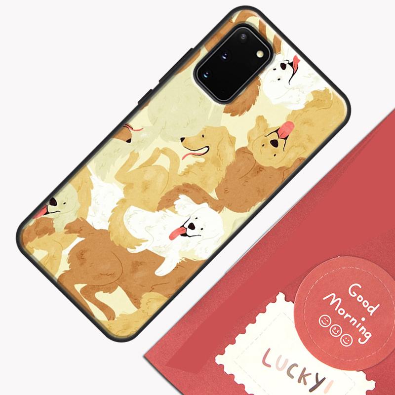 Cartoon Golden Retriever Dog Phone Case For Samsung Galaxy S24 S26 Ultra S20 S21 S22 S23 S25 Plus S10 S25 FE Cover Shell