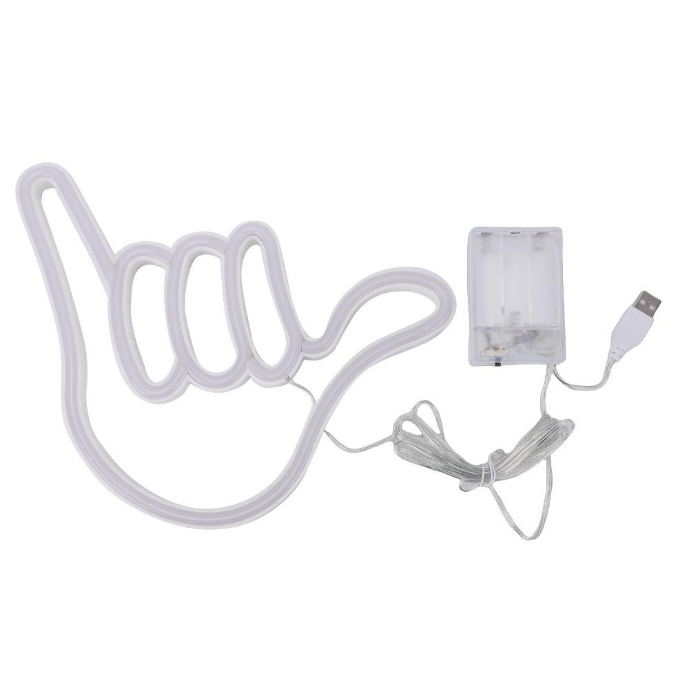 Hand Shape Finger Neon Sign Hand Gesture Neon Lamp Stylish Hand Neon Sign Lounge