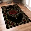 Gothic Rose Welcome Mat Black and Red Floral Rug with Crosses Baroque Style Doormat for Alternative Home Decor Having Aesthetic