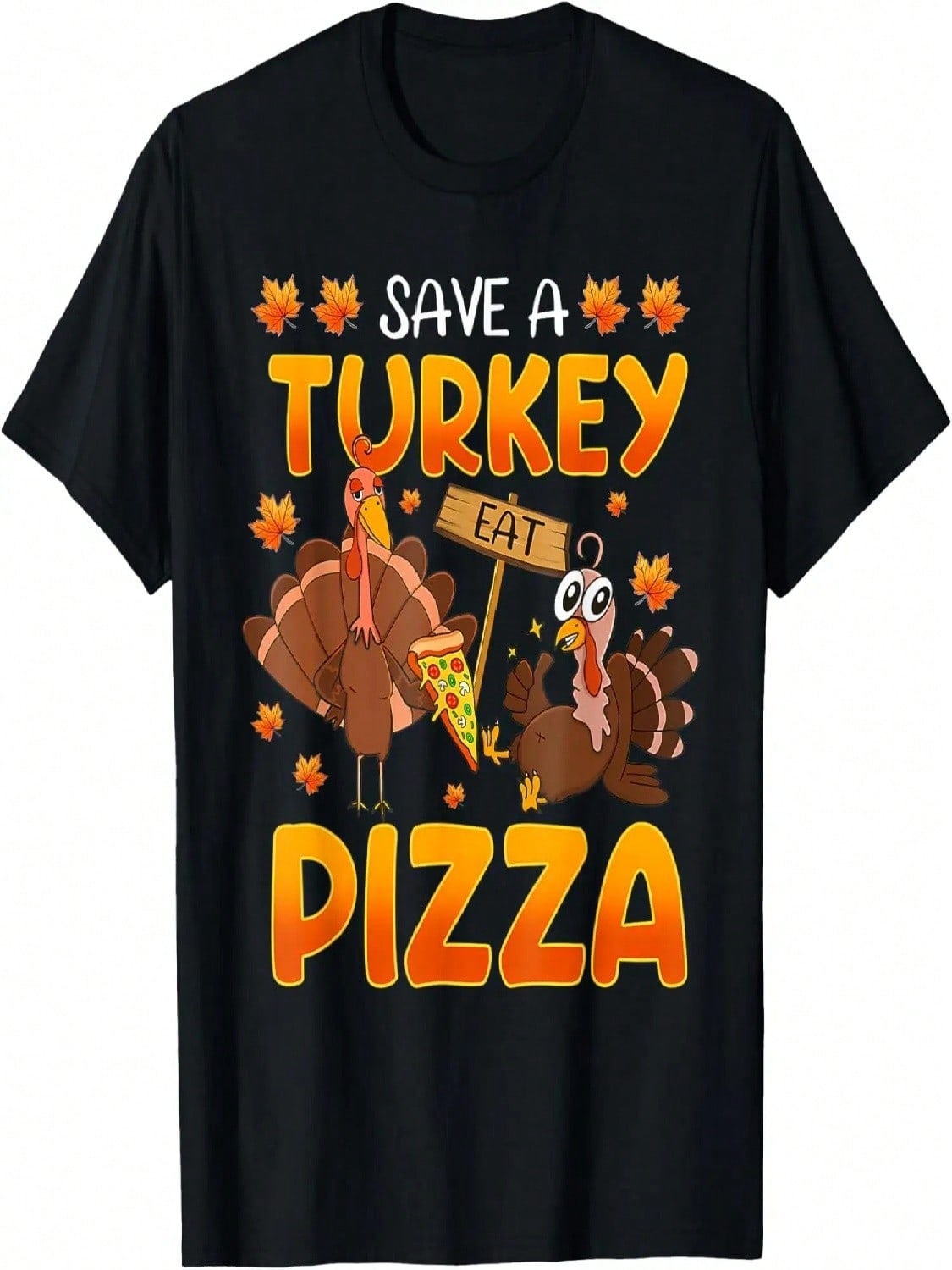 Turkey Eat Pizza Adult Vegan Kids Funny Thanksgiving Gifts T-Shirt S разноцветный