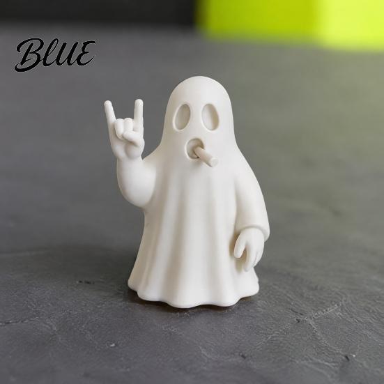 Figura Fantasma in Materiale PLA Statuetta Roccia Stampata in 3D Statua con Gesto della Mano Cool Statua Opaca Decorazione da Scrivania Bianca per Camera da Letto Studio di Gioco Regalo di Halloween