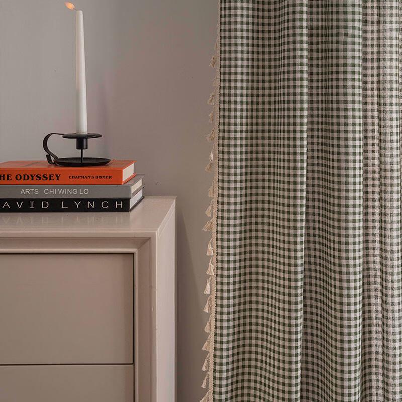 Jingga Plaid Semi-Blackout Rod Pocket Curtain