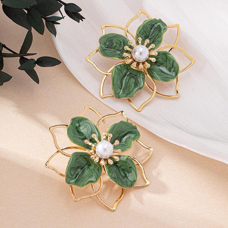 [HF][HS]1Pair Women's Earrings Women's Hollow Flower Earrings Are Sweet And Romantic For Daily Wear And Vacation Wear