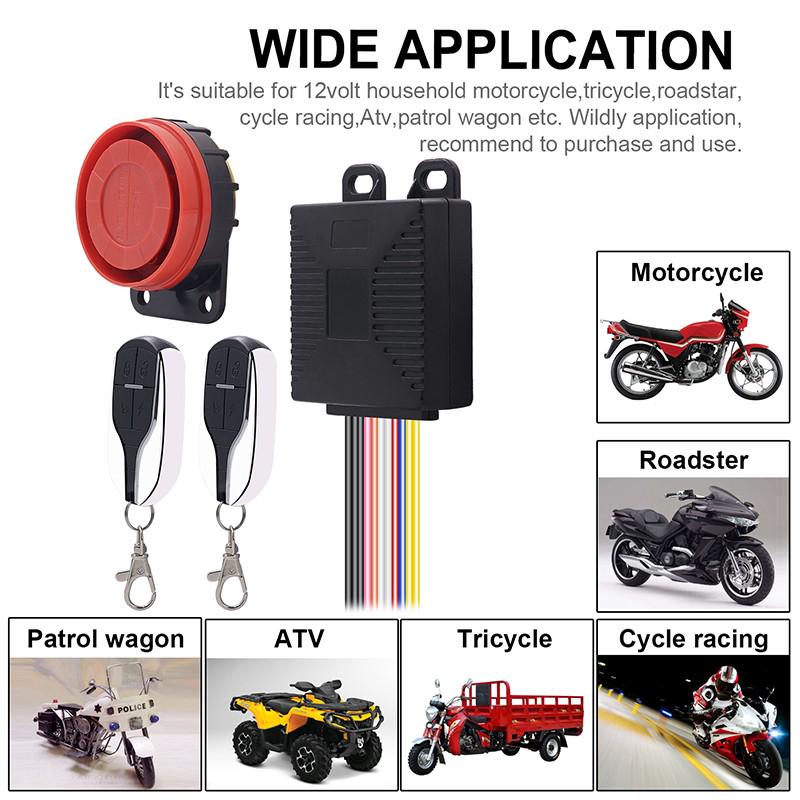 12V Anti-Theft Security Alarm System Remote Control Engine Start P15 For Motorcycle/Scooter/Autobike