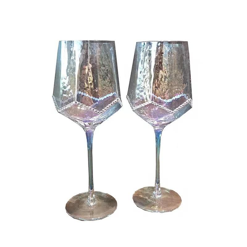 High-value Diamond Crystal Red Wine Glass Light Luxury Ins Wine Glass Retro Glass Goblet Champagne