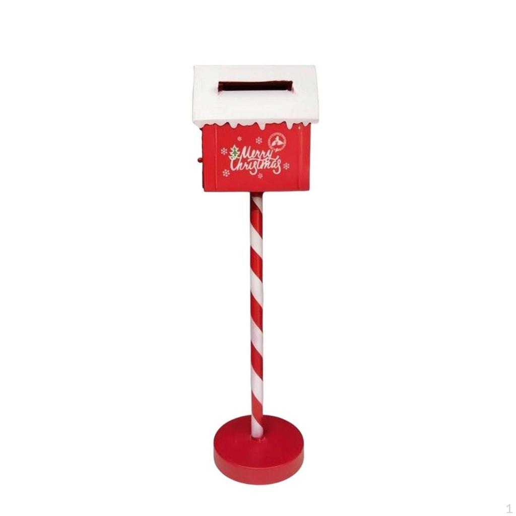 Christmas Mailbox Freestanding with Post Indoor Holiday Decor for Entryway