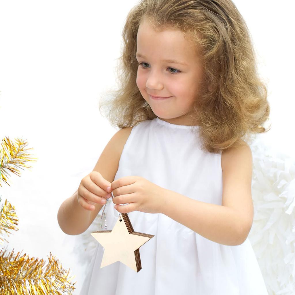 Wooden Ornaments – 10 Pcs Ornament Decoration Kit For The Christmas Tree – Wooden Decorations With Hanging Cords