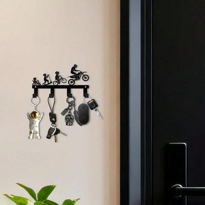 Porte-clés Mural Lourd Moderne pour Bureau Cuisine Salle de Bain 5,90 Pouces Décoration Artistique en Métal