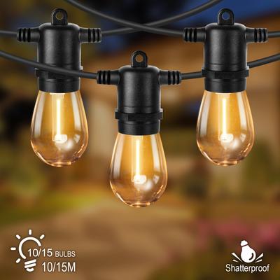 S14 LED Outdoor String Lights 220V EU PLUG 1W Shatterproof Waterproof Plastics Fairy Lights Birthday Wedding Decorative Lights