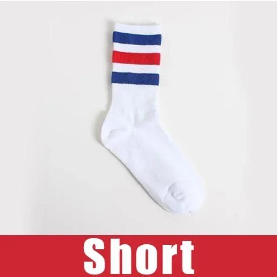 Neue Herren/Damen 3 Drei Streifen Baumwollsocken Retro Old School Hiphop Skate Lang Kurz Meias Harajuku Weiß Schwarz Winter Cool