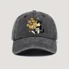 Cute Cat With Yellow Flowers Baseball Cap Distressed Denim Casual Adjustable Washed Cap