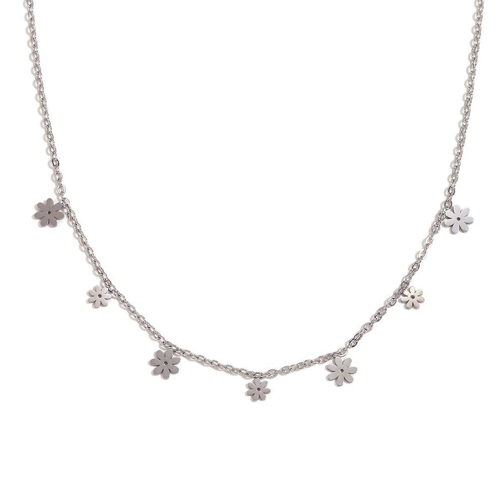 

MamacitaSlay 316L Stainless Steel Multilayer Daisy Necklace Waterproof 18K Gold Plated Neck Jewelry Women s Charm Jewelry Gift 40cm срібний