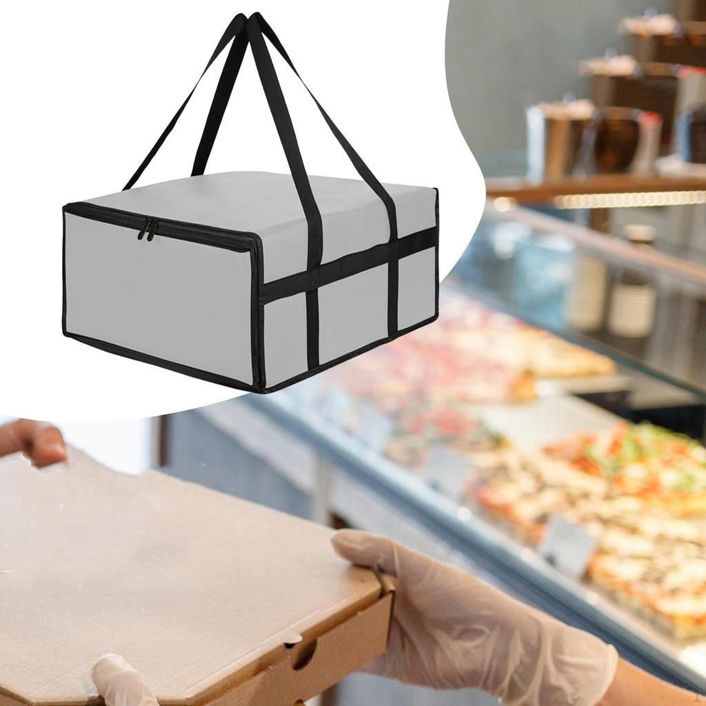 Delivery Pizza Insulation Bag with Double Handles Large Capacity Reusable Fully Insulated for Home