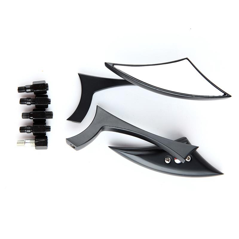 

1 пара 8 мм 10 мм мотоциклетных зеркал заднего вида в форме лезвия, круизер для Harley Davidson Street Glide, Street Sport Bike, аксессуары для круизера BLK with Screws чёрный