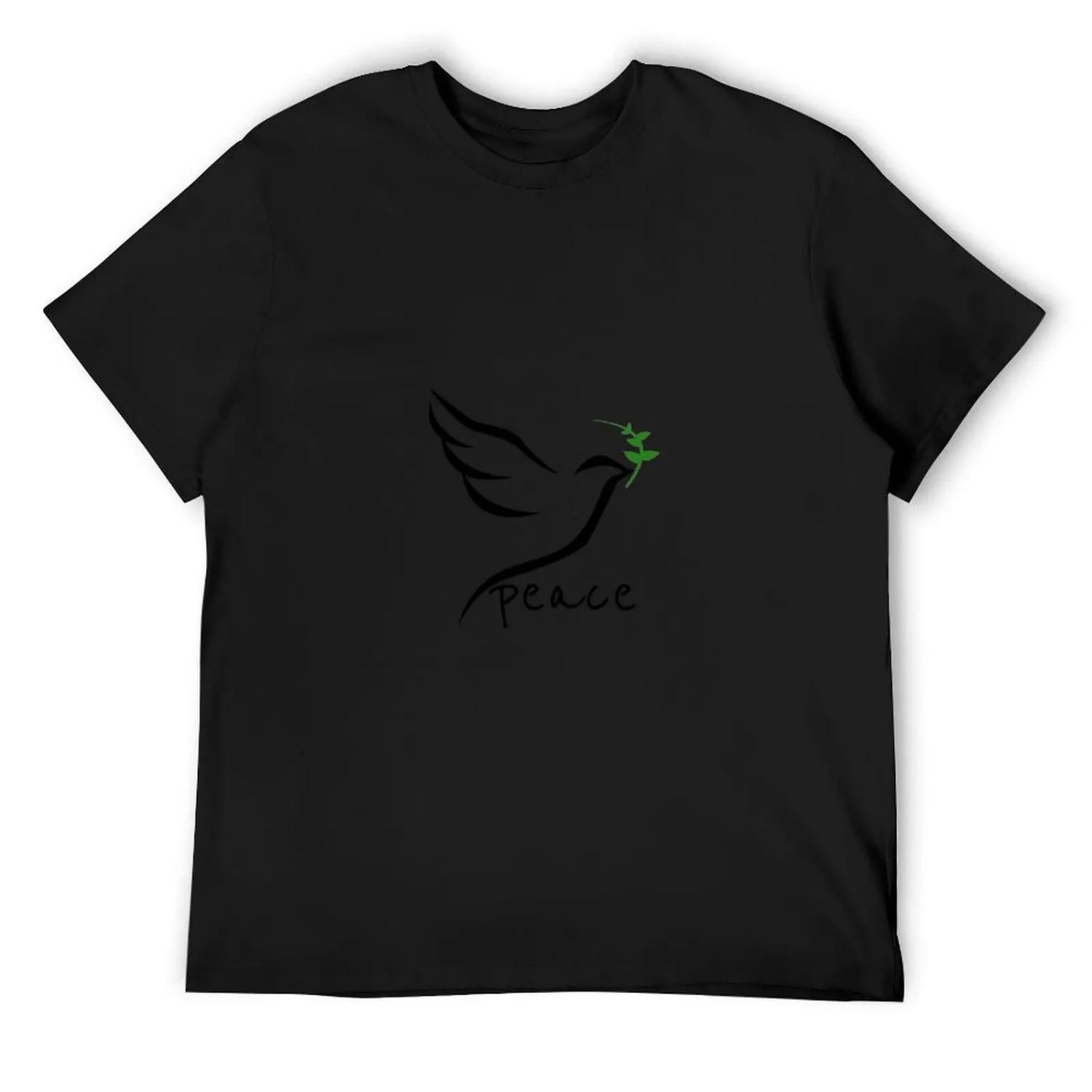 

Dove of peace T-Shirt shirts graphic tee funny shirt cotton quick drying Short sleeve tee men XXXXXL чорний