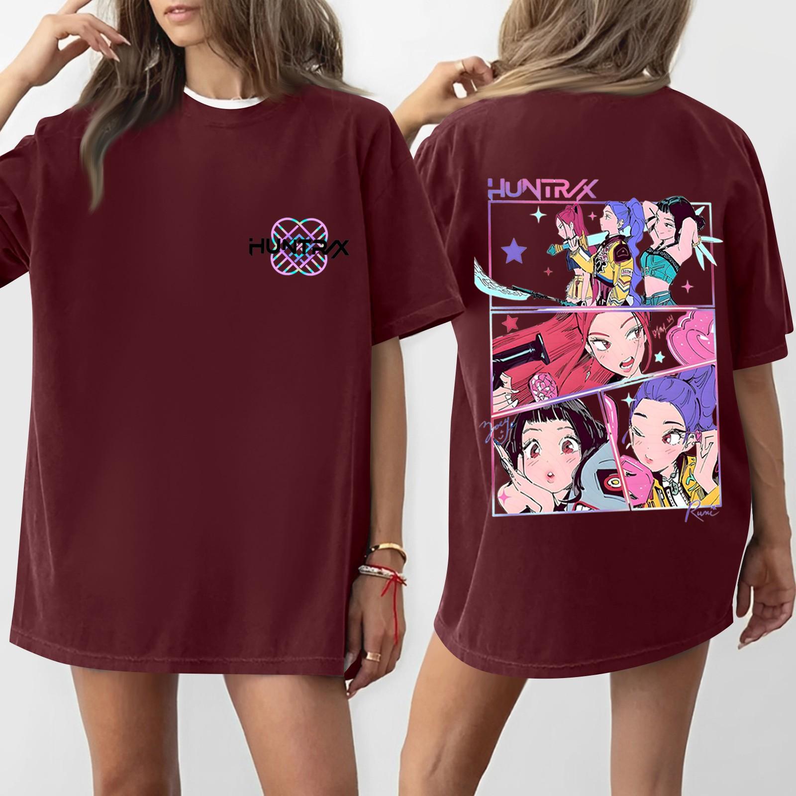 

Женская футболка с круглым вырезом и короткими рукавами с принтом XXXL винный