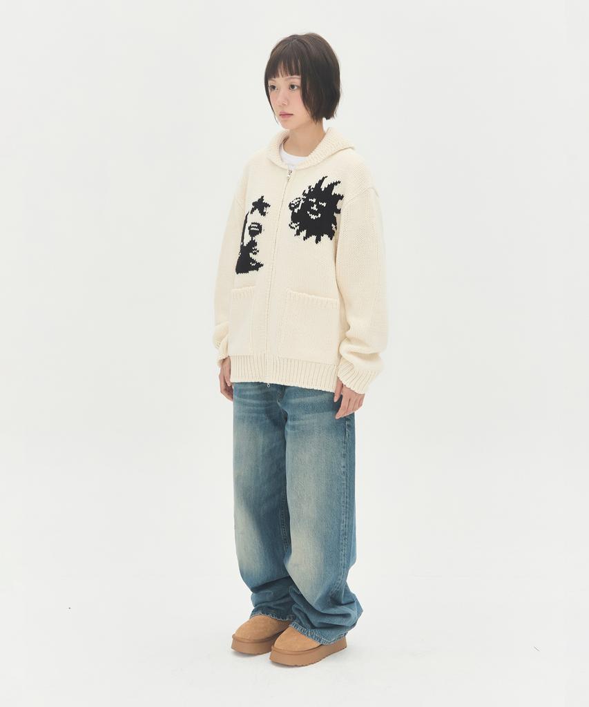 Video Jockey From Sun To Moon Cowichan Cardigan [Ivory]