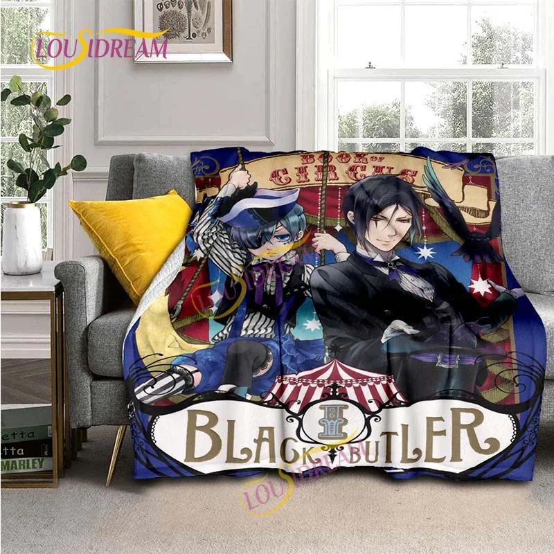 Black Butler Animation Flannel Blanket, Comfortable, Household Picnic Blanket, Suitable for All Seasons