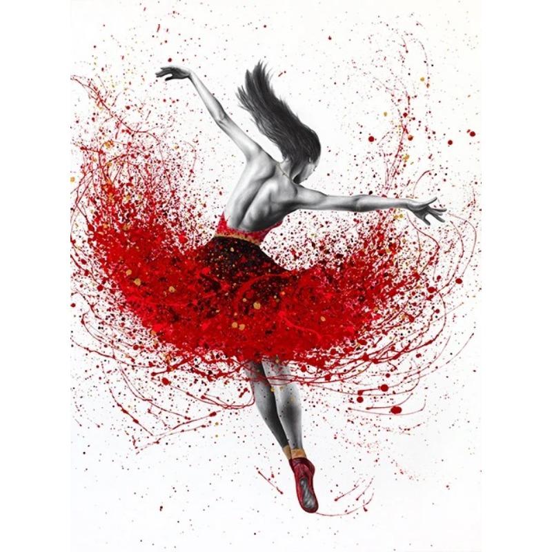 Ballerina Girl Poster Floral Dancer Canvas Painting Ballet Wall Art Picture Prints For Dance Studio Home Decor Modern Mural