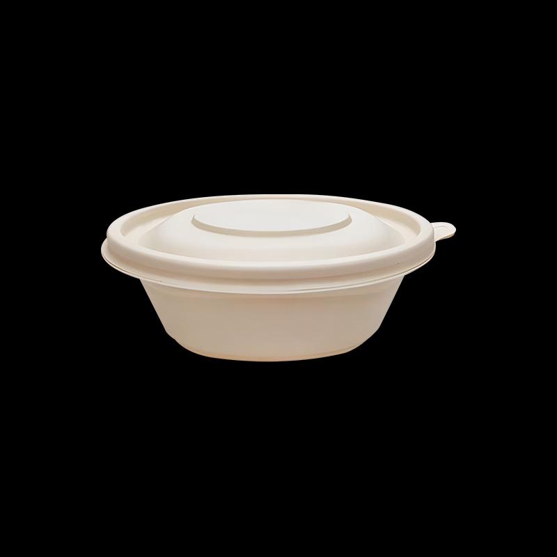Disposable Degradable Corn Starch Round Food Container with Lid