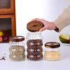 Holzdeckel Aroma Organizer Glas Luftdichter Behälter Küchenaufbewahrungsflaschen Glas Vorratsglas Versiegelter Lebensmittelbehälter Ingwer Müsli Vorratsdosen