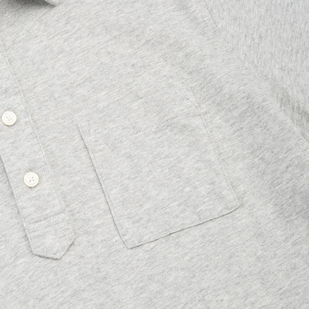 BROOKS BROTHERS Cotton Jersey Solid Pocket Polo Shirt (Grey) (Bbntmf5955Wem)