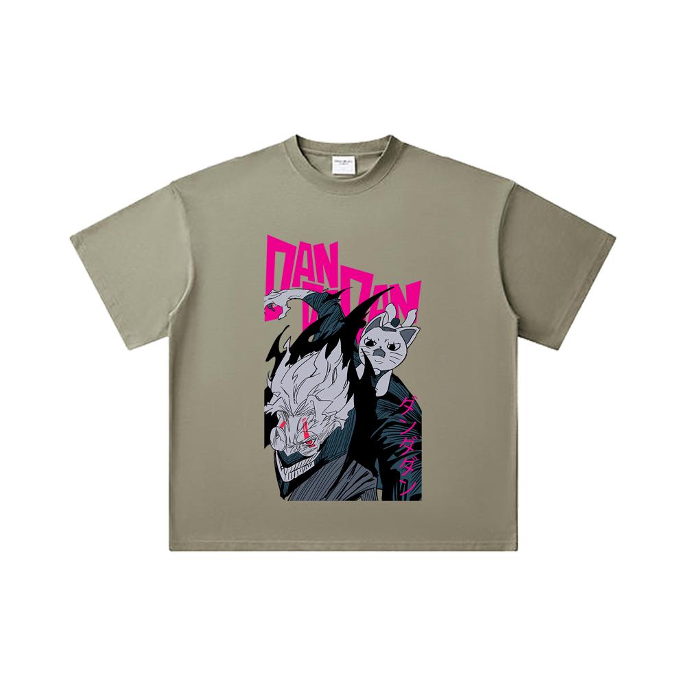 260 GSM Double Yarn 32 Count 100% Cotton Dandadan V37 Okarun Granny Print Unisex Heavy Cotton T Shirt