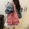 Beautiful Leisure Large-capacity Plaid Students Commute To Class Versatile Portable Tote Bag Sweet Shoulder Armpit Bag Girl