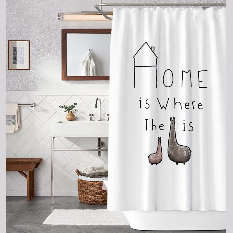 Bad Fortykket Vanntett Gardin Muggsikker dusjforheng Dusj Skillevegger Gardin Dusjgardin Baderomsgardin Fri perforering