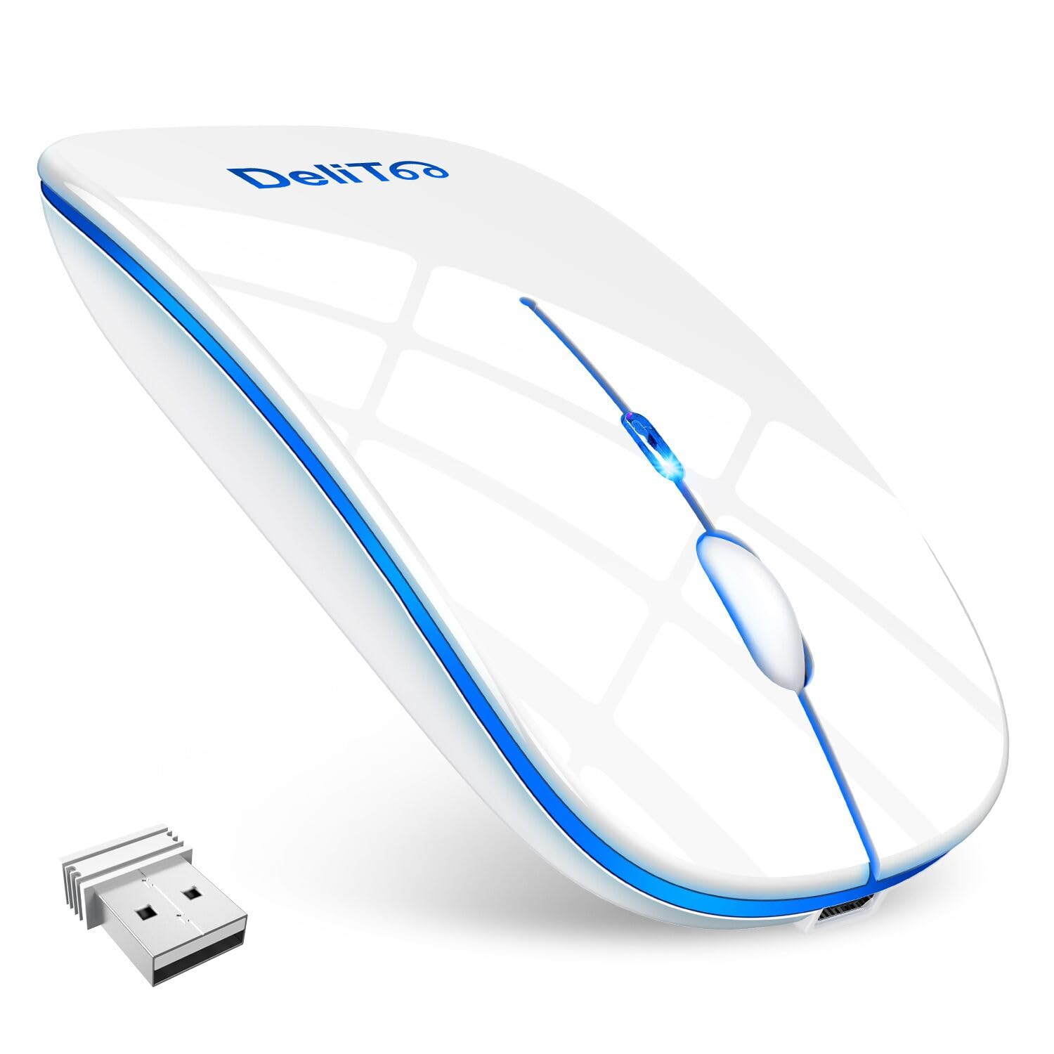 

Quiet Mouse Wireless Mouse with 3 DPI Easy to Easy Compatible with and Macs Wireless, [Slim, High-Precision, High-Sensitivity] Settings, 7-Color білий