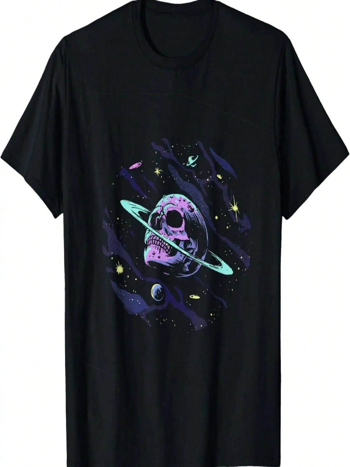 Pastel Goth Ring Of Saturn Planet Skull Galaxy Solar System T-Shirt S разноцветный