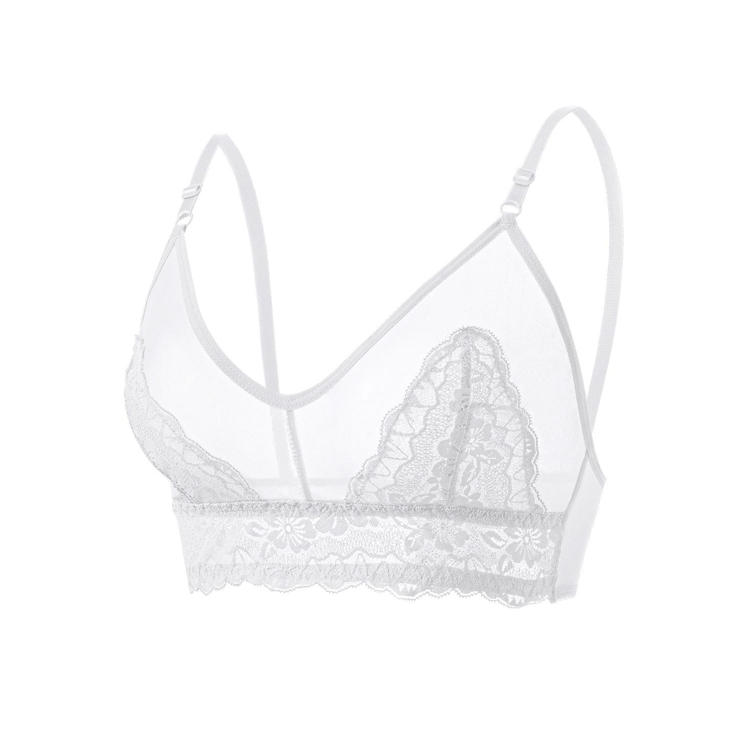 European Hot-Selling Women s Sexy Lace French Bra - Breathable and Fun XL белый