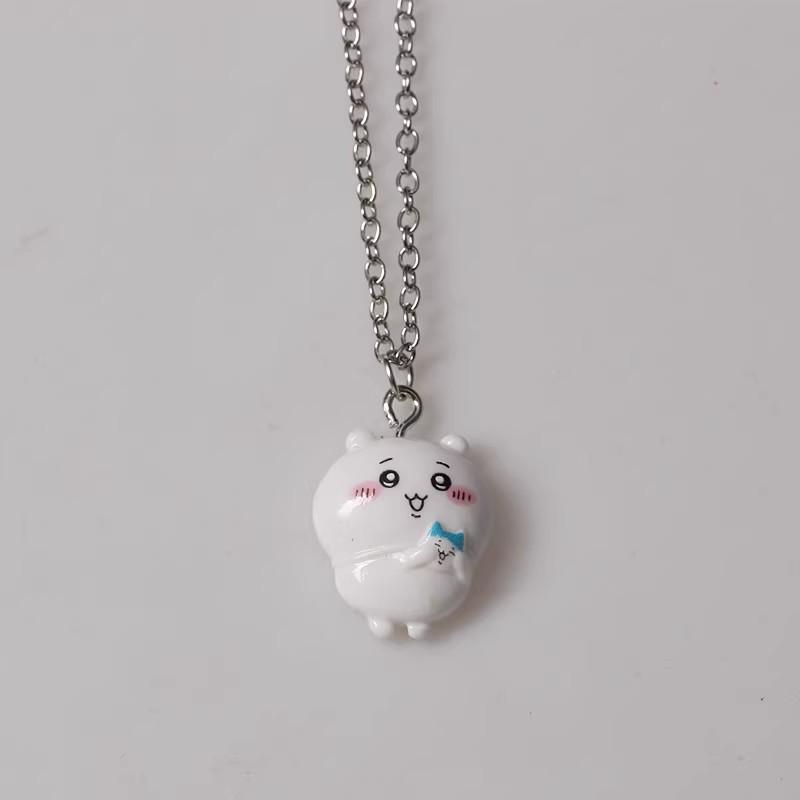 Xiaoba Jiyi Dětský kreslený náhrdelník hadíkový řetízek - Roztomilý korejský styl pro páry a přívěsek pro nejlepší přátele