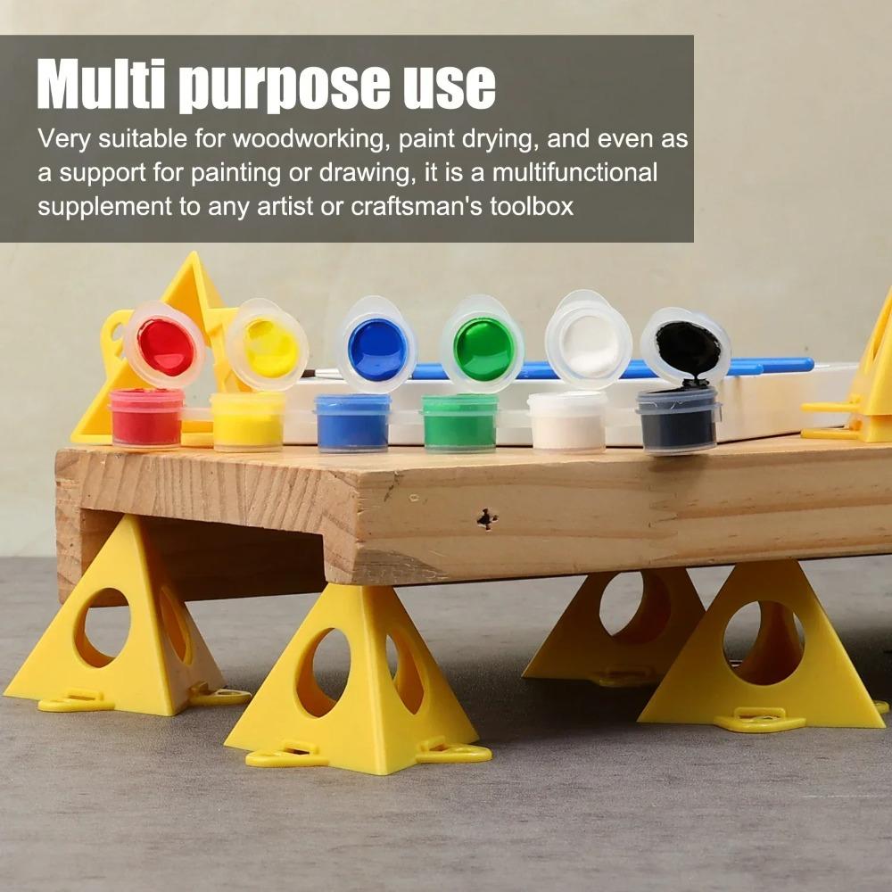 60 Stück Pyramide Dreieck Sprühpulverbeschichtung Holzplanke Stützhalterung Füße Kunststoff Konisch Schreiner Farbhaken