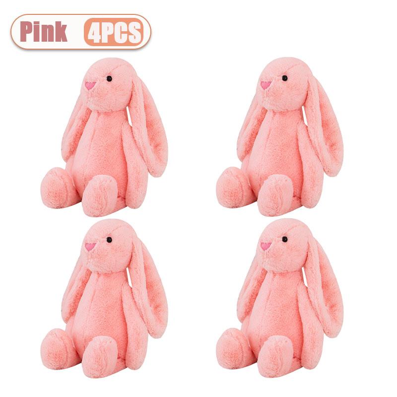 1-4PCS Plush Bunny Doll Children's Sleepy Soothing Doll Rabbit Dolls Shy Pink Rabbit Doll Children Gift Bedroom Plush Ornament