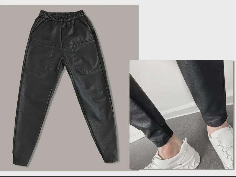 Men's Winter PU Leather Motorcycle Pants: Black, Plus Velvet, Thick, Windproof, Waterproof, Warm Trousers